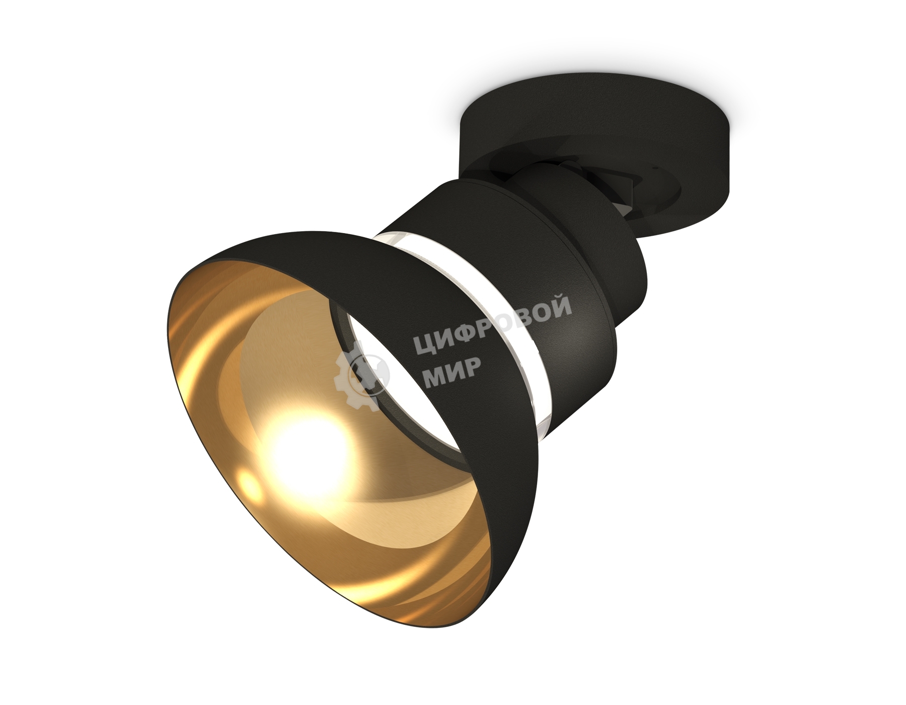 Светильник Ambrella Light XM8102101 SBK/PYG/CL черный песок/золото желтое полированное/прозрачный GX53