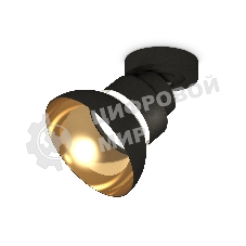 Светильник Ambrella Light XM8102101 SBK/PYG/CL черный песок/золото желтое полированное/прозрачный GX53