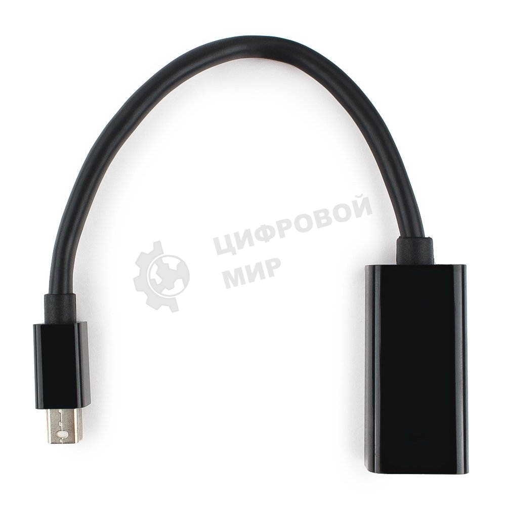Переходник miniDisplayPort - DisplayPort, Cablexpert A-mDPM-DPF-001, 20M/20F, 16см, черный, пакет