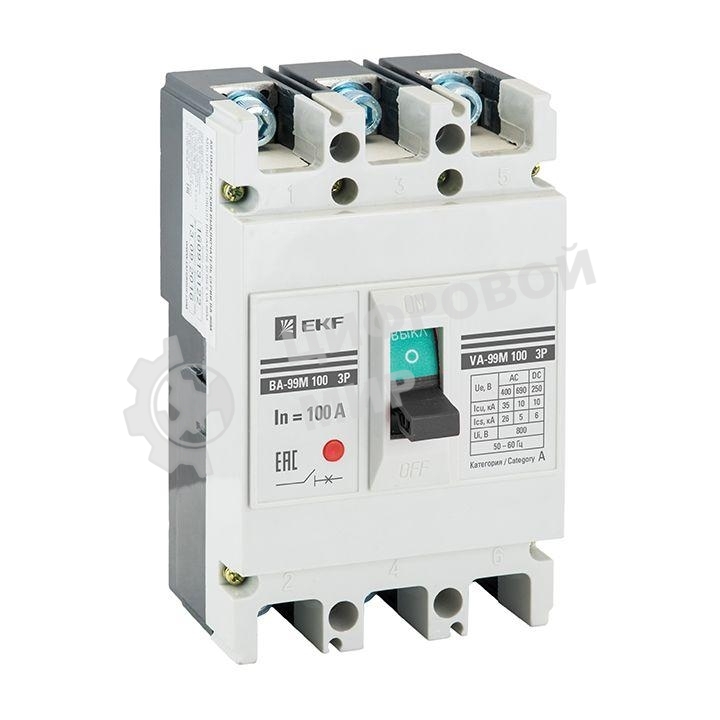 Выключатель автоматический 3п ВА-99М 100/63А Basic EKF mccb99-100-63m