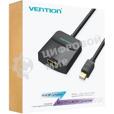 Адаптер-переходник Vention mini DisplayPort 20M > HDMI F черный (HBCBB)