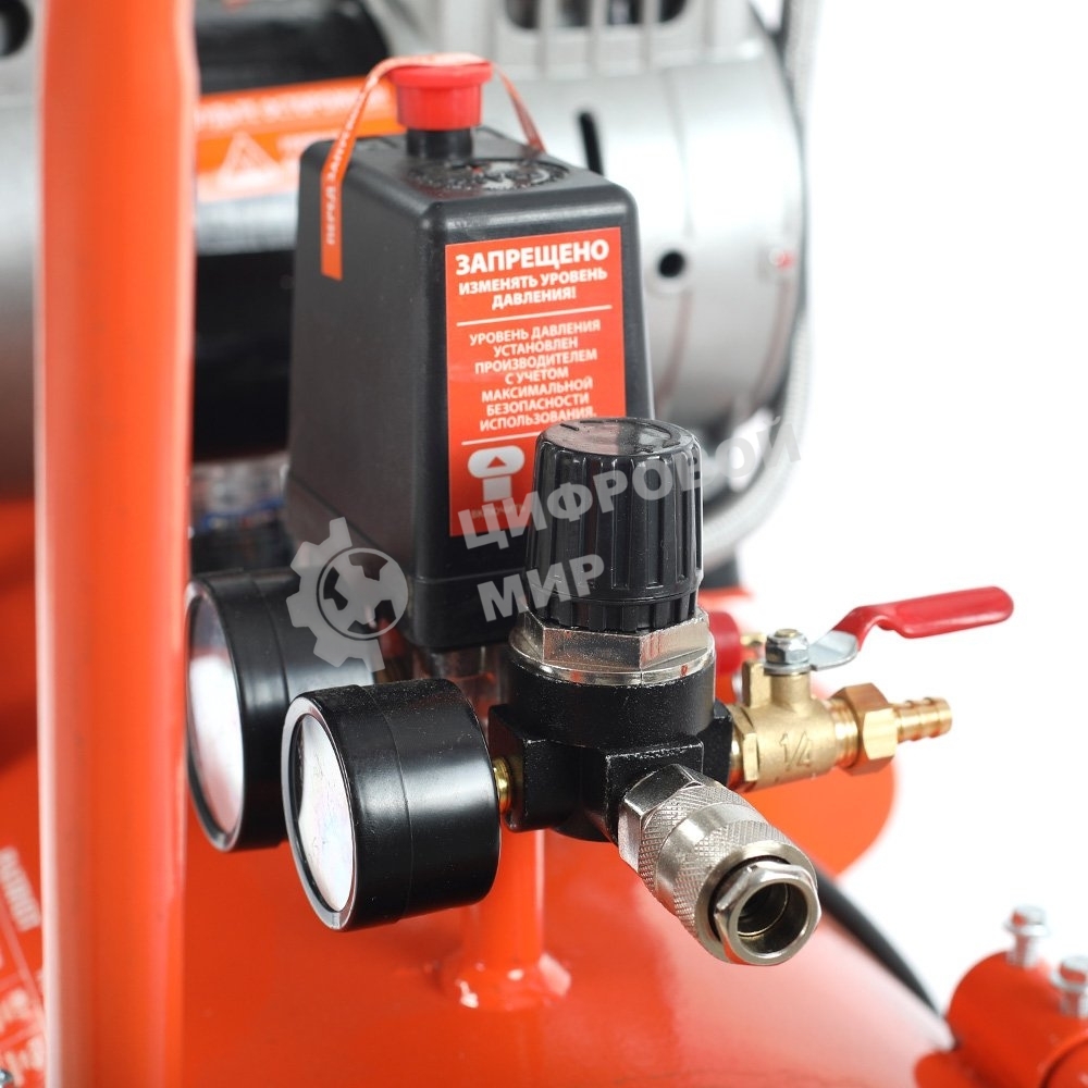 Компрессор поршневой безмасляный Patriot WO 100-440, 440 л/мин, 8 бар, 2500 Вт, 100 л, быстросъем и 