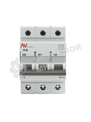 Выключатель автоматический модульный 3п D 16А 6кА AV-6 AVERES EKF mcb6-3-16D-av