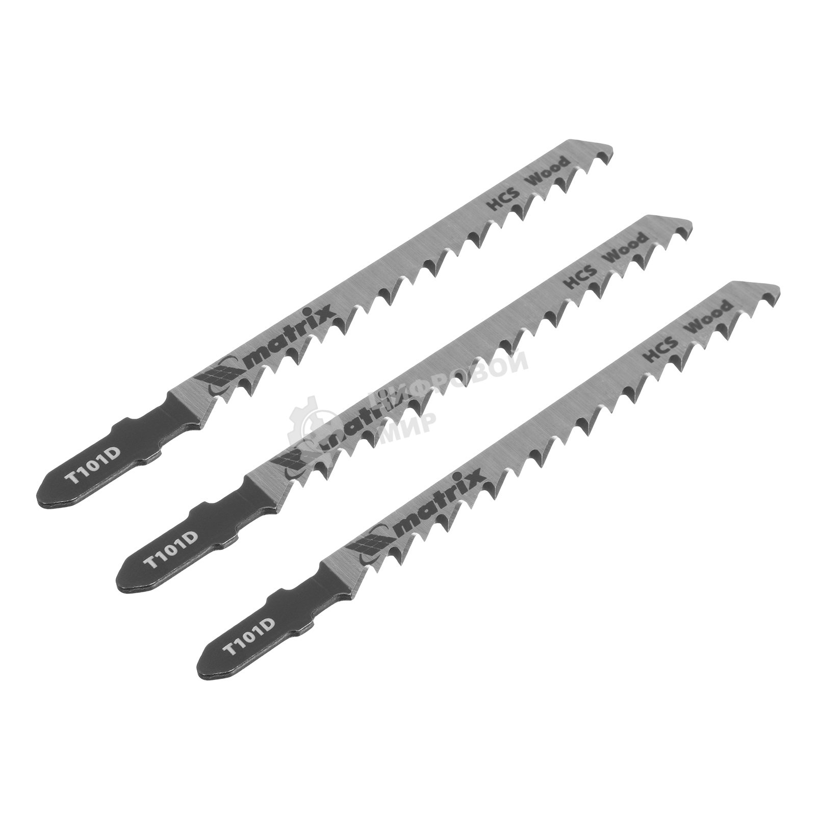 Полотна для электролобзика Matrix по дереву, 3 шт. T101D, 75 х 4,0мм, HCS