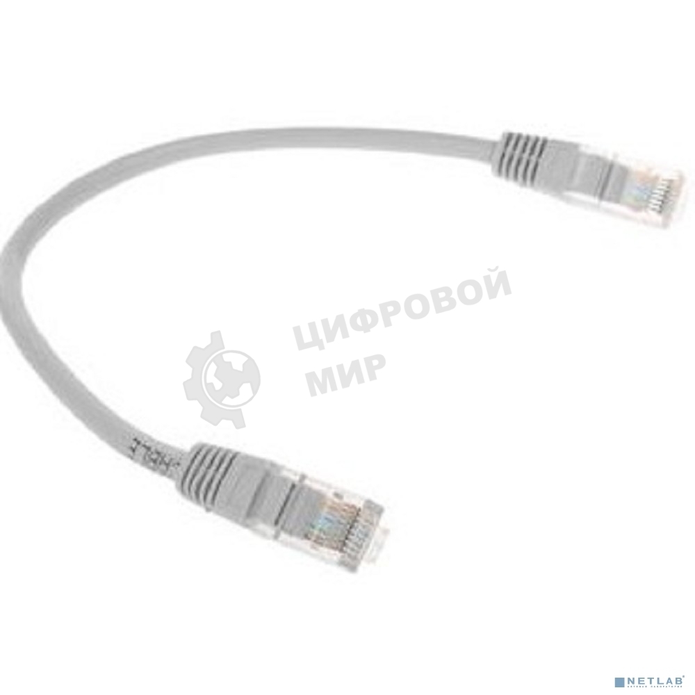 Патч-корд медный UTP Cablexpert PP10-0.25M cat.5, 0.25м, литой, многожильный, серый