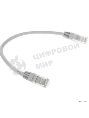 Патч-корд медный UTP Cablexpert PP10-0.25M cat.5, 0.25м, литой, многожильный, серый