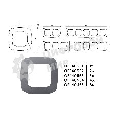 Рамка OMEGA Ecta (Антрацит серый) 2-ая OF140652
