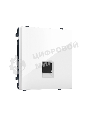 MS112010 Комплект механизма компьютерной розетки SIGMA Белый глянец RJ-45 (8P8C) CAT6 с/ш QUANT PRO (SP1120, PR188)