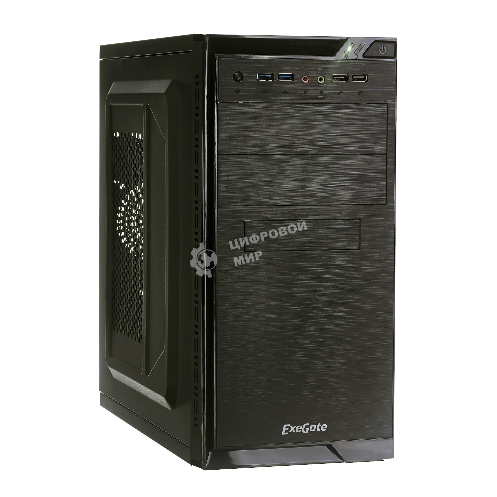 Компьютерный корпус Minitower ExeGate EX272745RUS QA-412U Black, mATX, (XP400, Black, 120мм), 2хUSB+2хUSB 3.0, Audio
