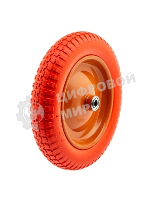Колесо Palisad полиуретановое 3.00-8 длина оси 90 мм, подшипник 16 мм