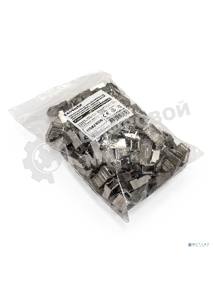 Коннектор ExeGate PL45-C5-8P8C-SH-100 RJ-45 cat.5e (8P8C) под одножильный кабель, экранированный, золотое напыление (100 шт)