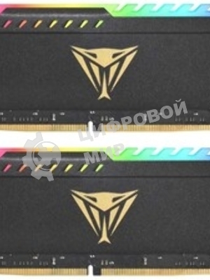 Оперативная память Patriot Viper Steel, DDR4, 64GB (2x32GB), 3200MHz, CL18, DIMM, с радиатором, RGB, черный