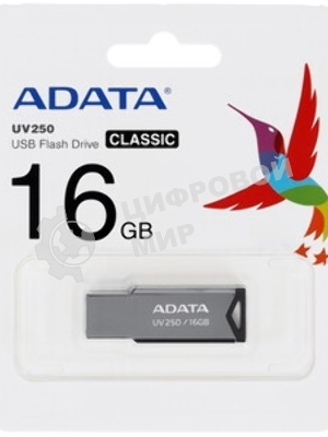 Флешка USB ADATA UV250 (AUV250-16G-RBK), 16Gb, USB 2.0, R/W 25/10, черный