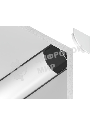 Алюминиевый профиль угловой круглый Ambrella 15.7*15.7 для светодиодной ленты до 9,78мм