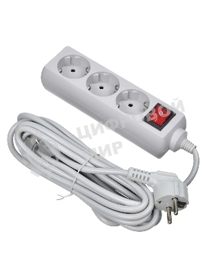 Сетевой фильтр Buro 300SL-5-G 5 м, 3 розетки, серый (пакет ПЭ)