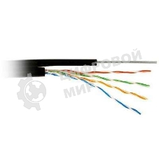 Кабель витая пара Rexant U/UTP cat.5e 4х2х24AWG solid CU PE Outdoor трос черный (м)
