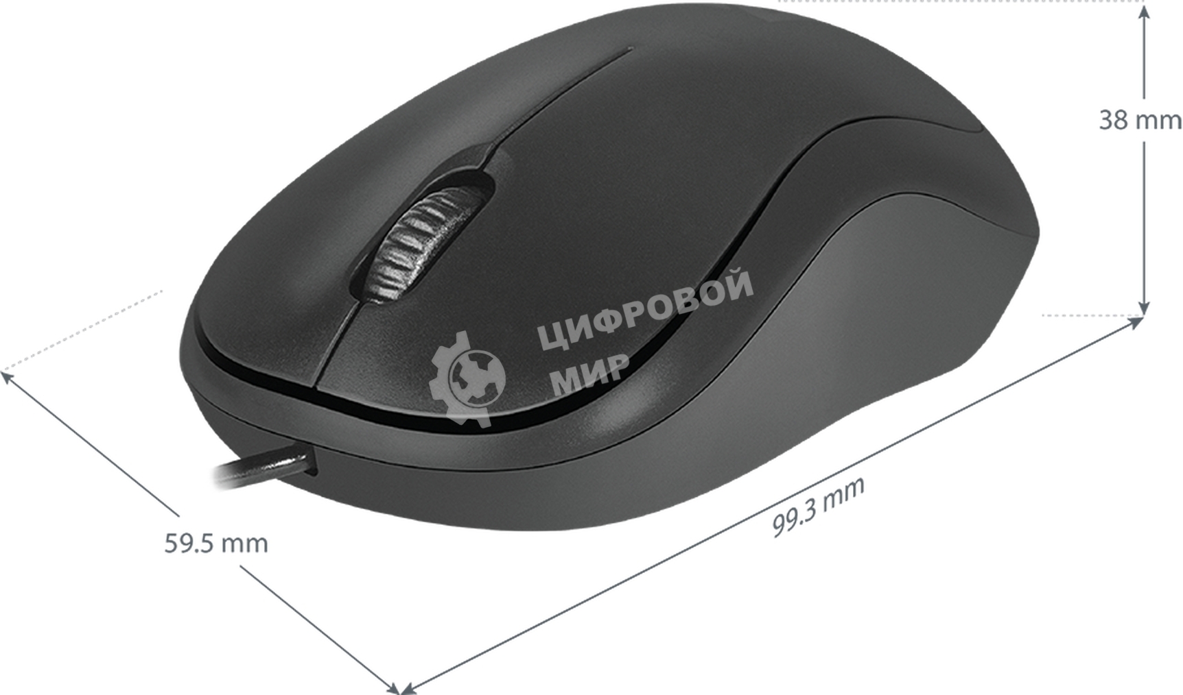 Мышь проводная Defender Patch MS-759 черный, 1000 dpi, USB, кнопки - 3