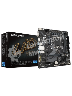 Материнская плата Gigabyte B760M H DDR4, LGA 1700, Intel B760, 2xDDR4, 4xSATA, 2xM.2, 1xPCIe 4.0 x16, 1xPCIe x1, 1xHDMI, 1xVGA, 1x 1Gb LAN, 2xUSB 2.0, 4xUSB 3.2 Gen 1, 3x3.5 мм, 7.1, Micro ATX