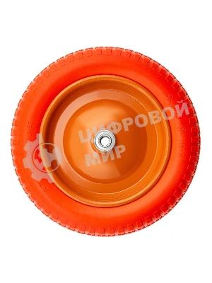 Колесо Palisad полиуретановое 3.00-8 длина оси 90 мм, подшипник 16 мм
