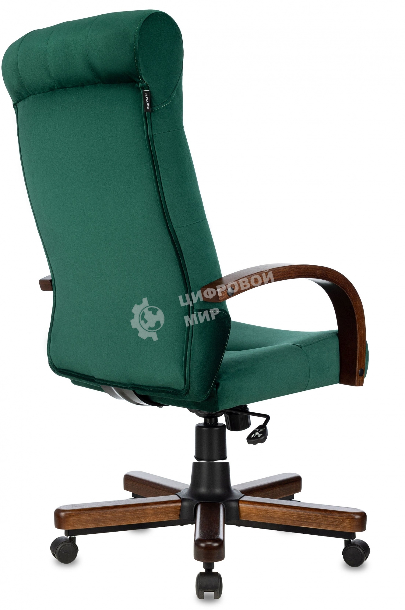 Кресло руководителя Бюрократ T-9928WALNUT Fabric Italia Green зеленый, крестов. металл/дерево