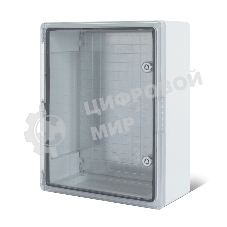 Корпус пластиковый ЩМПп Rexant с прозрачной дверцей и монтажной панелью 400х300х170мм, ABS, УХЛ1, IP65