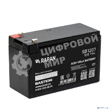 Аккумуляторная батарея Бастион RAPAN SB 1207 АКБ свинцово-кислотная тип AGM 12V 7А·ч I зар.2,1А, ножевые клеммы (9163)