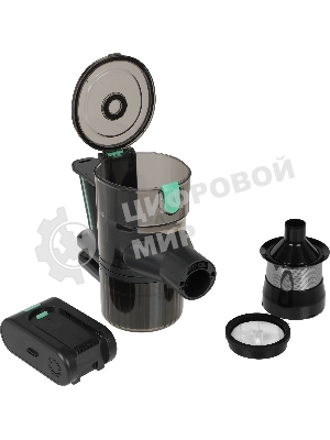Пылесос вертикальный Kitfort КТ-5168-2 зеленый/черный, питание от аккумулятора, 75 Вт, уборка сухая, пылесборник 0.5 л, работа от АКБ max 32 мин.