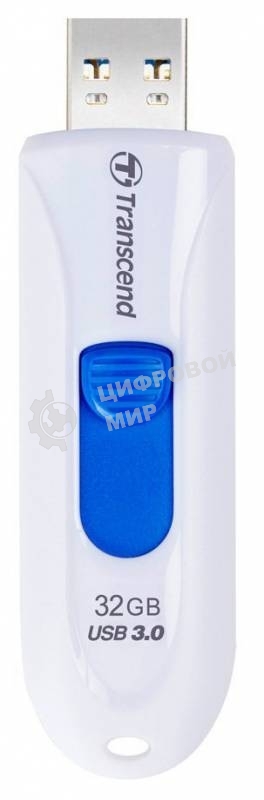 Флешка USB Transcend JetFlash 790 (TS32GJF790W), 32Gb, USB 3.0, R/W 90/40, белый/синий