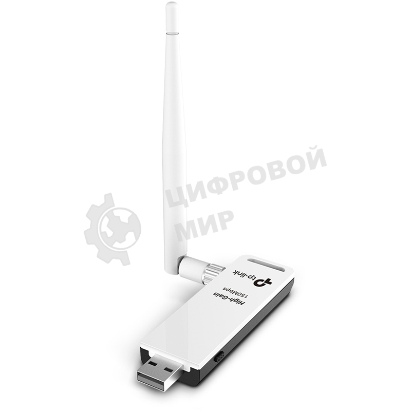 Адаптер TP-Link SOHO TL-WN722N 150Mbps High Gain Wireless N USB Adapter with Cradle, 1T1R, 2.4GHz, 802.11n/g/b, 1 detachable antenna