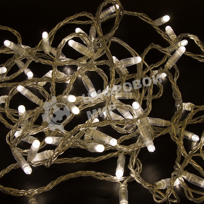 Гирлянда Neon-night Нить 10м, с эффектом мерцания, прозрачный ПВХ, 24В, теплый белый