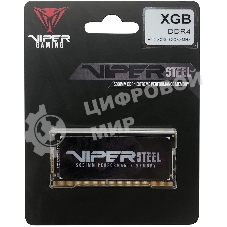 Оперативная память Patriot Viper Steel, DDR4, 8GB (1x8GB), 3200MHz, CL22, с радиатором, черный, SO-DIMM