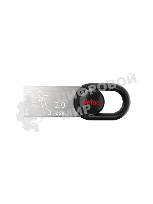 Флешка USB Netac UM2 (NT03UM2N-032G-20BK), 32Gb, USB 2.0, R/W 100/40, серебристый/черный