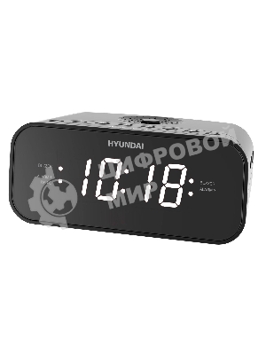 Радиобудильник Hyundai H-RCL221 черный LCD подсв:белый часы:цифровые FM