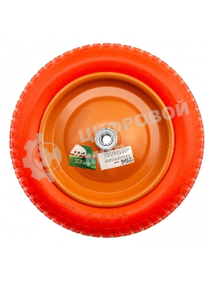 Колесо Palisad полиуретановое 3.00-8 длина оси 90 мм, подшипник 16 мм