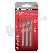 Полотна для электролобзика Matrix по дереву, 3 шт. T101D, 75 х 4,0мм, HCS