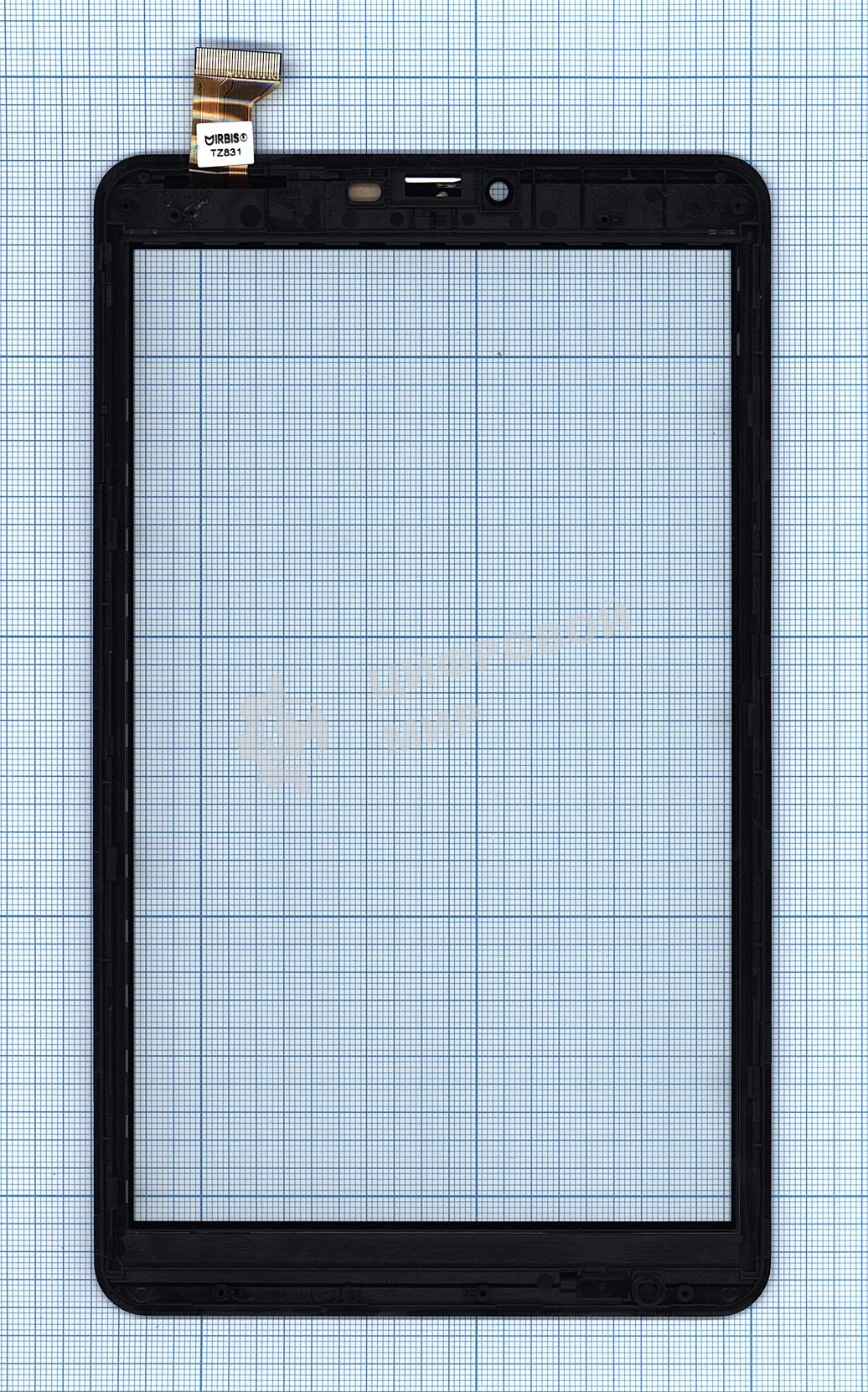 Сенсорное стекло (тачскрин) для Irbis TZ831, черное с рамкой