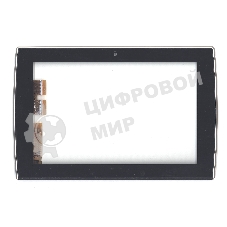 Сенсорное стекло (тачскрин) для Asus Eee Pad Slider SL101, черное с рамкой