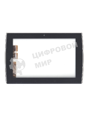 Сенсорное стекло (тачскрин) для Asus Eee Pad Slider SL101, черное с рамкой