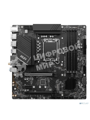 Материнская плата MSI PRO B760M-A WIFI DDR4, LGA 1700, Intel B760, 4xDDR4, 4xSATA, 2xM.2, 1xPCI-E 4.0 x16, 1xPCI-E 4.0 x4, 1xPCI-E x1, 2xHDMI, 2xDP, 1x 2.5Gb LAN, 2xUSB-A 2.0, 2xUSB-A 3.2 Gen 1, 2xUSB-A 3.2 Gen 2, 3x3.5 мм, 7.1, Micro-ATX
