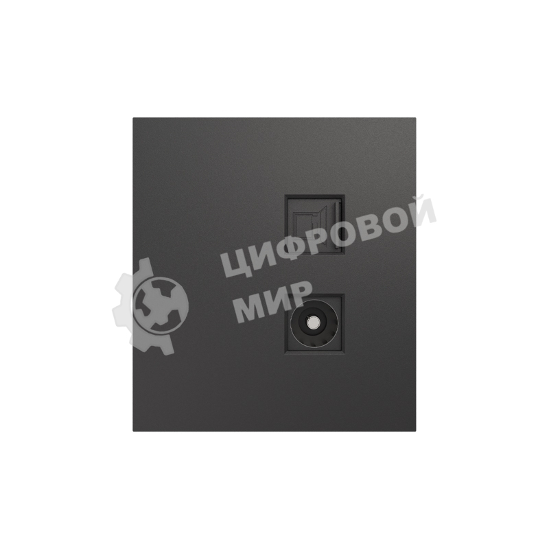 Розетка телевизионная Kranz STRONG компьютерная RJ45 кат6 + TV с/у графит