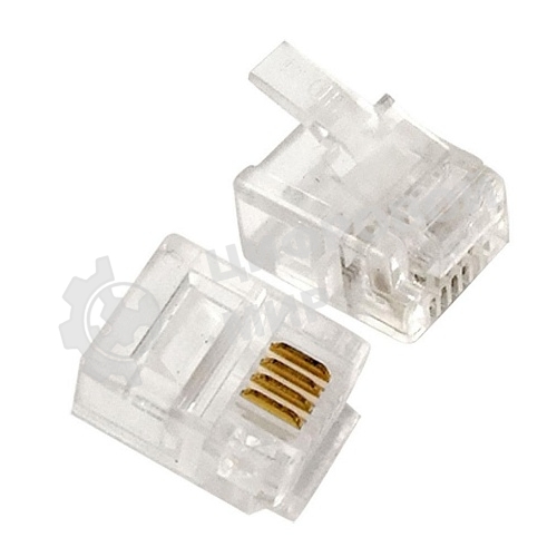 Вилка телефонная MP-6p4c/5, контакты 3m