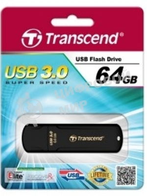 Флешка USB Transcend JetFlash 700 (TS64GJF700), 64Gb, USB 3.0, R/W 70/20, черный
