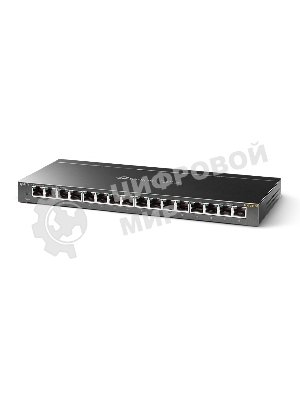 Коммутатор сетевой TP-Link 16-Port Gigabit Easy Smart Switch, 16 Gigabit RJ45 Ports, Desktop Steel Case, MTU/Port/Tag-based VLAN, QoS, IGMP Snooping, Web/Utility Management