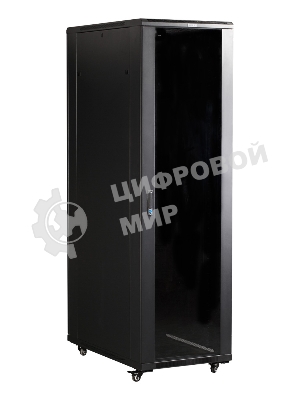 Шкаф серверный Lanmaster (TWT-CBB-42U-8X10-G1) напольный 42U 800x1000 мм пер. дв. стекл. задн. дв. двуст. 2 бок. пан. 800 кг черный IP20