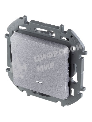 Выключатель 1-клавишный с подсветкой/индикацией, 10AX, 250 В, алюминий