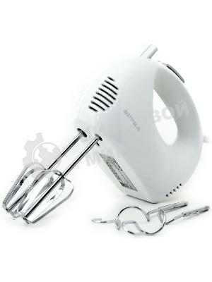 Миксер SUPRA MXS-527 500 Вт.Режим Турбо. 5 скоростей. Две насадки: для взбивания яиц и крема и для замеса тяжелого теста. белый.
