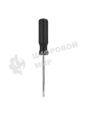 Отвертка Sparta PH2х100 мм, углеродистая сталь, черная пластиковая рукоятка