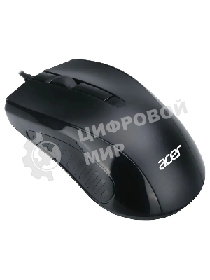 Мышь проводная Acer OMW136 черный, 1200 dpi, USB, кнопки - 3
