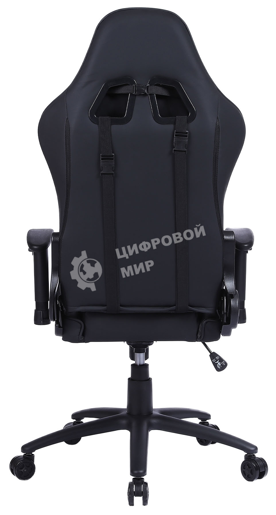 Кресло игровое Cactus CS-CHR-030BL черный, сиденье черный, эко.кожа, с подголов. крестовина металл, пластик черный