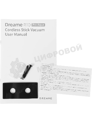 Пылесос вертикальный Dreame R10 Pro Aqua черный, питание от аккумулятора, 150 Вт, уборка сухая/влажная, пылесборник 0.6 л